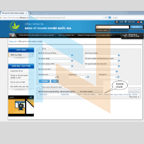 Hướng dẫn tìm kiếm thông tin doanh nghiệp trên cổng thông tin đăng ký doanh nghiệp Quốc Gia